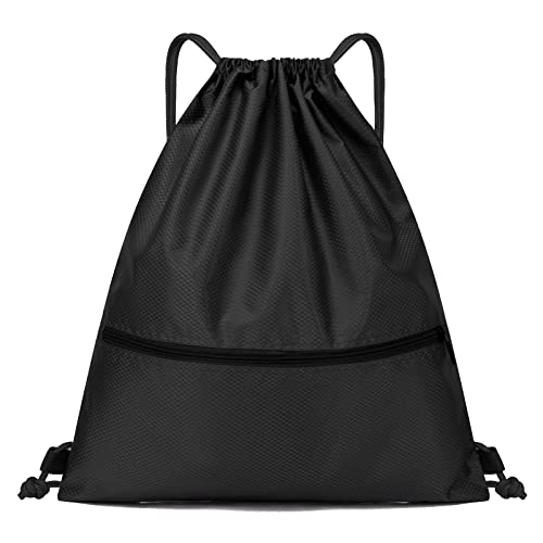 Jsdoin Kordelzugbeutel mit Kordelzug, Turnbeutel damen,Turnbeutel Daypack Gym Bag Mit Aussentasche Verstellbar Tunnelzug Gymsack mit Innentasche für Sport (Schwarz) Jsdoin Kordelzugbeutel mit Kordelzug, Turnbeutel damen,Turnbeutel Daypack Gym Bag Mit Aussentasche Verstellbar Tunnelzug Gymsack mit Innentasche für Sport (Schwarz)