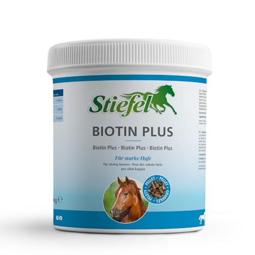 Stiefel Biotina Plus para Caballos, fórmula Triple biotina, metionina y Zinc, para pezuñas Fuertes, Piel, Piel, Cuerno, Mejora la Calidad de Las pezuñas, apoya el Crecimiento de