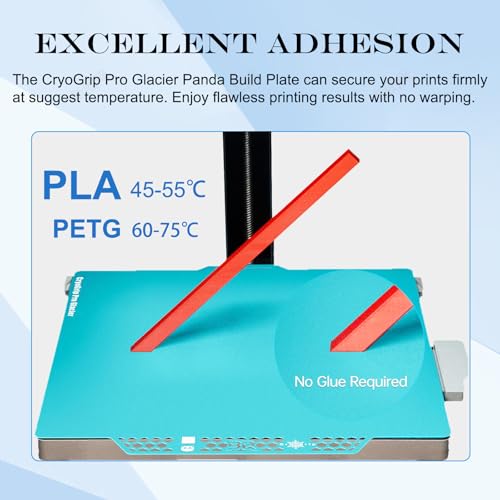 Panda Build Plate for Bambu Lab P1S P1P X1C X1E A1 3D Printers, BIQU CryoGrip™ Pro Glacier Double-Sided Fine Textured Spring Steel Sheet, Firm Adhesion, Special Materials Upgrade Build Plate 257x257mm by RETUXEP - Image 2