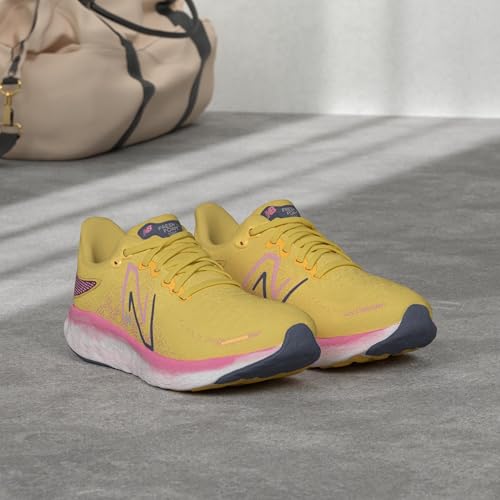 New Balance Women's Fresh Foam X 1080 V12 Running Shoe, Vibrant Apricot/Vibrant Pink/Night Sky, 8 Medium US