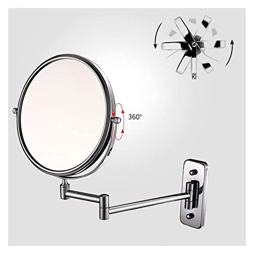 Espejo de maquillaje montado en pared 8 pulg 10X doble cara miniatura 5