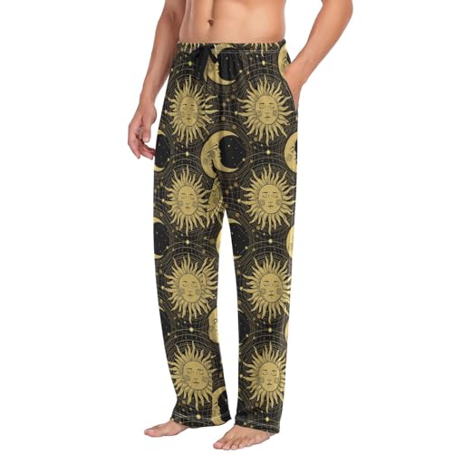 Men's Straight-Fit Pajama Pant Sleep Long Lounge Pants Drawstring Pjs Bottoms4