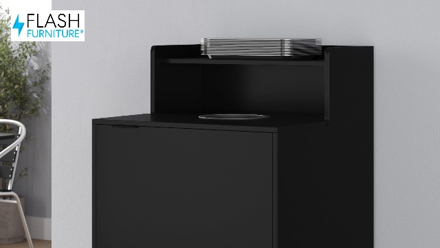 Amazon.com: Flash Furniture Dell Trash Can Enclosure with Tray