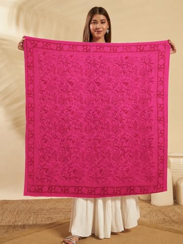 Image of Ravaiyaa - Attitude is everything Sanganer Hand Block Printed Scarves Pure Cotton Scarf Square Hijab Dupatta 40 inch X 40 inch Inch