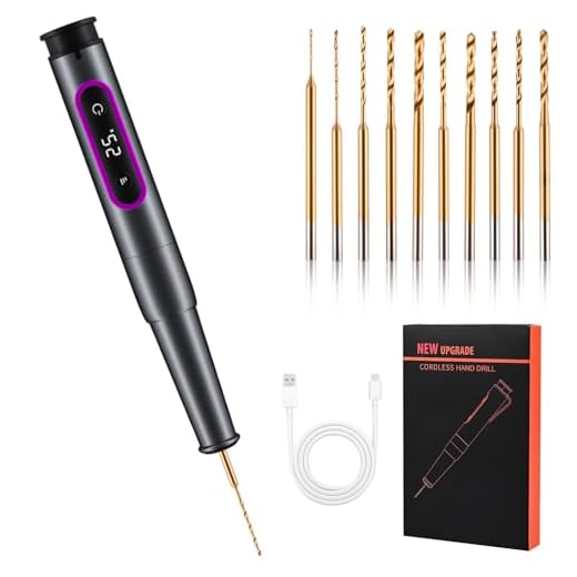 Diealles Shine Mini Taladro Eléctrico, Taladro Manual con 10 Brocas, 5 Velocidades Ajustables, Carga USB, Taladro Pequeño para Joyería/Madera/Placa PCB/Cuero