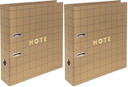 Classeur A4 Interdruk 75 mm kraft marron geo lot de 2 pour classement efficace