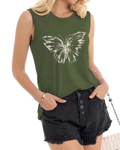 Image of Womens Tank Tops Summer Casual Sleeveless Top Loose Fit Basic Tunic Shirts