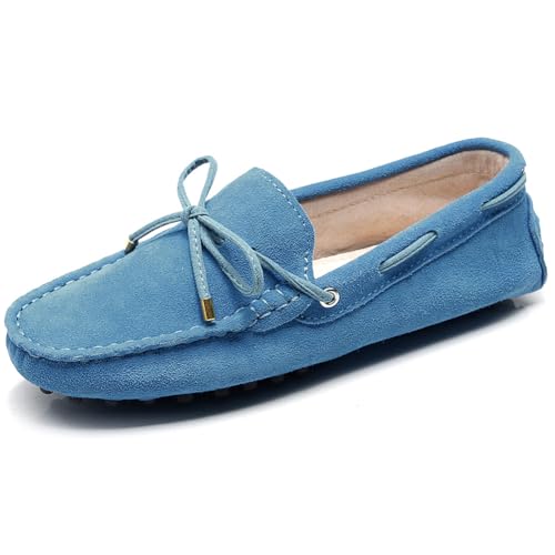 Image of ANUFER Women's Classic Suede Penny Loafers Comfort Handmade Slipper Moccasins