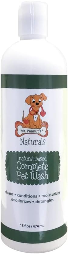 Mr. Peanut's Naturals Complete Pet Wash - Proudly Produced in The USA, 16OZ Bottle