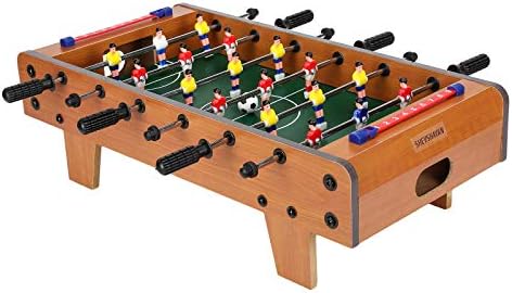 Shevshavan 20" Mini Foosball Table Table Top Wooden Hockey Game Tabletop Soccer/Foosball Game Small Foosball Table Football Table for Family Night,Travel,Party Game,Birthday Gift
