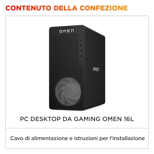 OMEN 16L TG03-0006sl, Desktop Gaming, Intel i7 14700F, Intel Evo, 32GB RAM, 1TB SSD, NVIDIA RTX 5060 8GB, Alluminio, 3 Mesi di PC Game Pass Inclusi, Windows 11, Nero - Notebook - Immagine 11