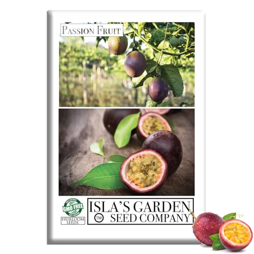 Passion Fruit Seeds (Passiflora edulis) – 50+ Non-GMO Seeds by Isla’s Garden Seeds, Fast-Growing Vining Plant, Sweet & Exotic Fruits, Perfect for Trellises, Containers & Tropical Gardens