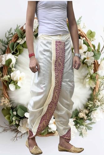 Image of Men's Ready to Wear Pant System MARWADI Embroidered Dhoti for Marriage, Party, Pooja, Festival etc. (GC009)