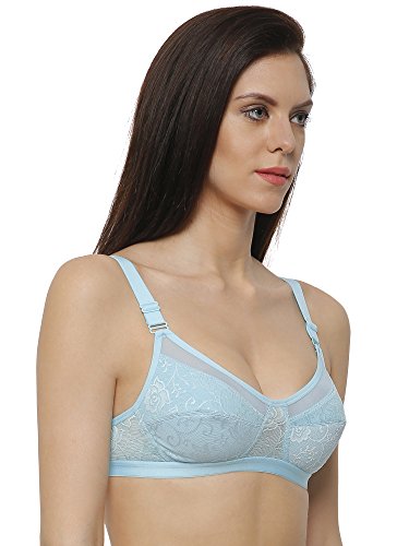 Image of INKURV Non-Padded Full Coverage Bra for Women with Cotton Blend Lining | Stylish and Stretchable Net Design | Fancy and Soft Bra for Women Daily use