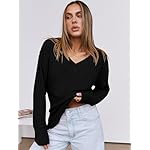 ANRABESS Long Sleeve Shirts for Women V Neck Casual Fall Tops Loose Fit Lightweight Sweaters Tunic Fashion 2024 Clothes - Image 3