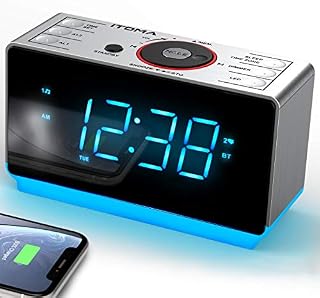 iTOMA Alarm Clock Radio with Bluetooth Speaker, Digital FM Radio, Dual Alarm with Snooze, Dimmer Control, USB Charging Output and Night Light CKS708