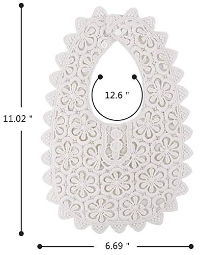 Miniatura 6 de GZMM Babero de bebé para niñas, babero de encaje suave para bebés de 0 a 12 meses, paquete de 2