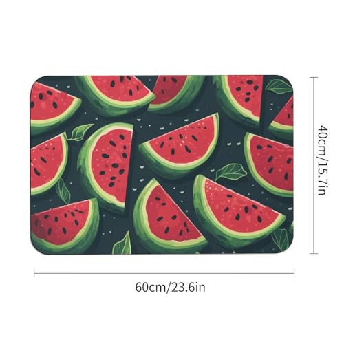 Tapis absorbant l'eau rouge pastèque antidérapant en diatomite 60x40 cm