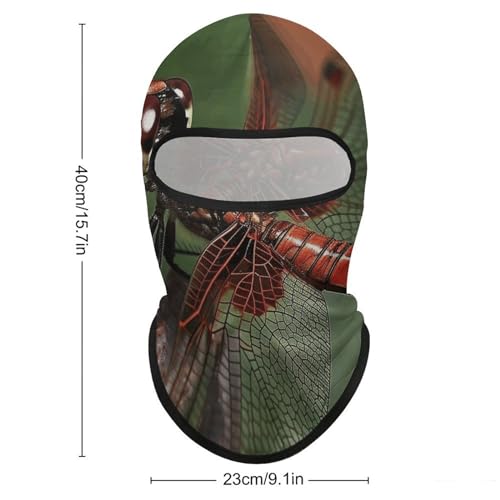 Máscara de cara completa para hombre y mujer, balaclava rojo con diseño de libélula, ideal para esquí, ciclismo y motocicleta miniatura 2
