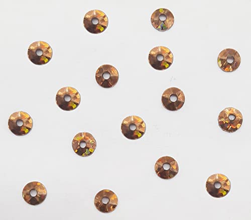 Image of eshoppee 200 gm, 2 mm Brown Color Round Shape Sequins Sitara, for Jewellery Making Embroidery Material Art and Craft DIY kit, Glitter Sequince Beads (17, 200 gm)