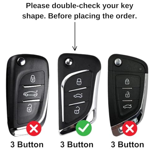 Image of KEYCEPT Metal Alloy Key Cover Compatible for KD / Xhorse, LX-B30 Universal Remote flip Key with Keychain (Short Keychain).