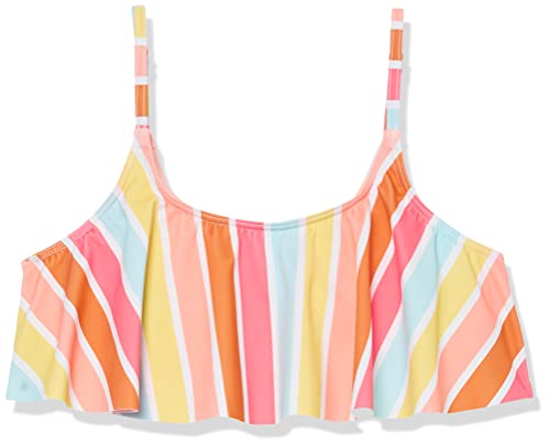 Roxy Girls Like Us Flutter Swim Set, Bright White Rainbow Candy, 12 #TOP4