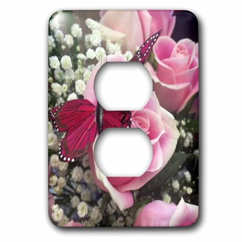 Cache-prise papillon rose 3dRose lsp_212337_6 interrupteur multicolore