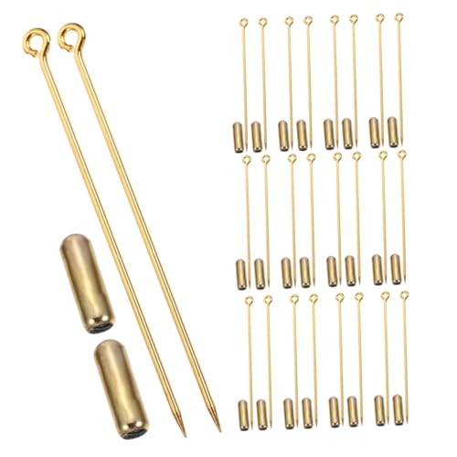OSALADI 30Pcs Copper Brooch Pins Long Needle with Stopper Versatile Jewelry Stick Pins for Weddings Events and Everyday Wear Durable Easy to Carry