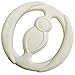 Lulyboo Silicone Baby Teething Ring, Soft and Durable Easy Grip Teether, Soothing for Gums, 0-12 Months, Ivory