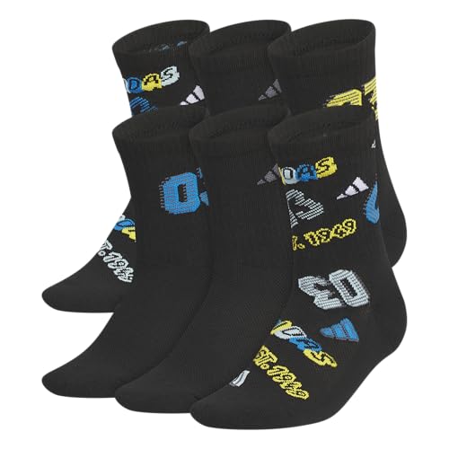 Image of adidas Kids Athletic Cushioned 6-Pack Crew (Little Kid /Big Kid /Adult)