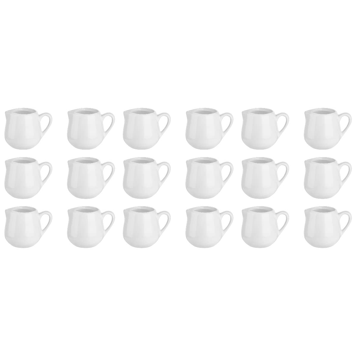Luxshiny 18PCS White Ceramic Mini Creamer Jugs with Handle – Mini Creamer Jug (110ml) for Coffee, Condiments, Cream – Ideal for Home & Restaurant Use (7.5 x 6 x 5 cm)