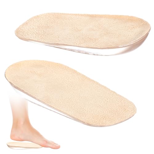 1/2 Inch Shoe Lift, Gel Heel Lift for Women & Men, Height Increase Insoles for Leg Length Discrepancy - Comfort Half Foot Heel Lifts for Relife Pain (Skin Tone)