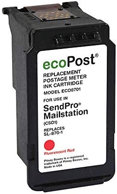 Clover ecoPost Brand Remanufactured Postage Meter Cartridge Replacement for Pitney Bowes SL-870-1 | Red
