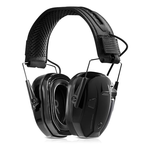 Savior Equipment Apollo Electronic Earmuffs For Shooting w/Gel Ear Pads, 24dB NRR, Noise Cancelling Ear Protection Headset (Black Chrome, 1-Pack)