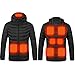 Beheizbare Jacken, Damen Herren Winterjacke USB Elektrische Heizjacke Wasserdicht Winddicht Kapuzenjacke Große Größe Beheizte Jacken Wintermäntel Steppjacke für Outdoorarbeiten und Tägliches Tragen