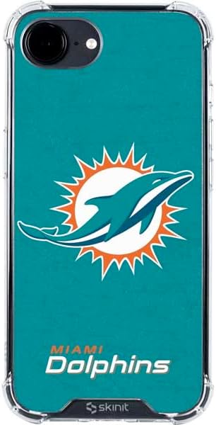 Skinit Clear Phone Case Compatible with iPhone 16e - Officially Licensed NFL Miami Dolphins Design