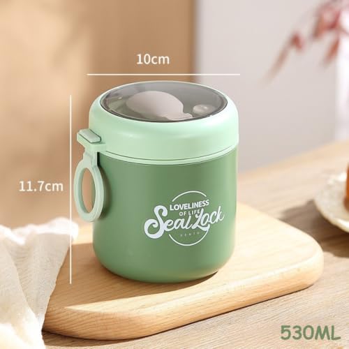 Image of Insulated Stainless Steel 1060ml Lunch Box with 350ml Tumbler | Leakproof Hot Cold Food Container | BPA-Free Cute Tiffin Box for Kids, School, Office, Travel, Picnic (Mint Green)