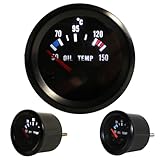 rallye-schwarz JOM Car Parts & Car Hifi GmbH 21118V-2 Zusatzinstrument, Youngtimer,Auto,Rallye, Oeltemperatur (50~150°C), schwarz, Ø52mm
