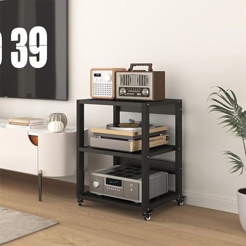 XingLi Movable 3/4/5 Shelves Media Stand Entertainment Center for Audio Video Components, Stereo Equipment, Gaming Consoles, Streaming Devices(3 Tier-50x40x69.5cm)
