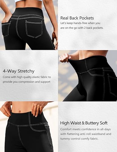 VOOVEEYA Capri Leggings for Women, High Waisted Yoga Pants with Back Pockets Crop Workout Capris Pants4