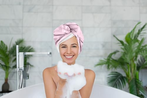 The Cap Wrap, Shower Cap and Hair Towel in One (Rose)