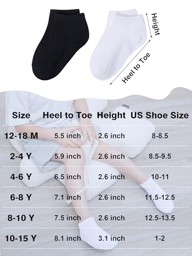 Image of Cooraby 25 Pairs Kids' Low Cut Socks Half Cushion Sport Ankle Athletic Socks