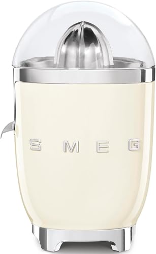 Smeg 70W Sensor Activated Juicing System Retro Citrus Juicer, Cream