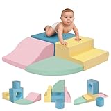 MIND&ACTION 5-Piece Toddler Climbing Toys Indoor, Foam Climbing Blocks for Toddler 1-3, Climbing Toys for 1 Year Old, Soft Play Set Baby Climbing Gym