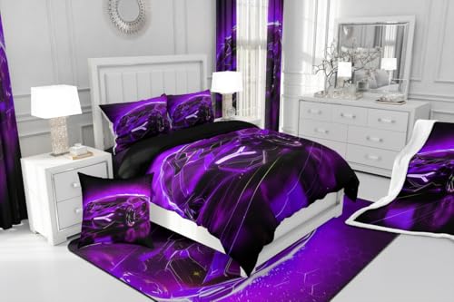 Feelyou Kids Teens Sports Car Window Drapes Purple Race Car Window Curtains for Living Room Teens Boys Extreme Sports Theme Curtains Speed Luxury Car Blackout Curtains, 42W X 90L,2 Panels by Feelyou - Image 6