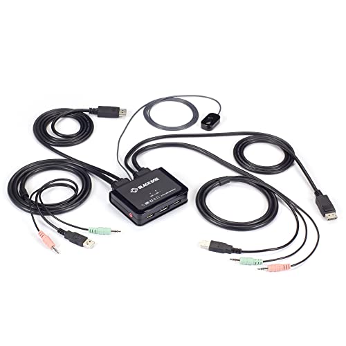Black Box Network - KV62-CBL - 2port 4k60 Displayport Cable Kvm Switch