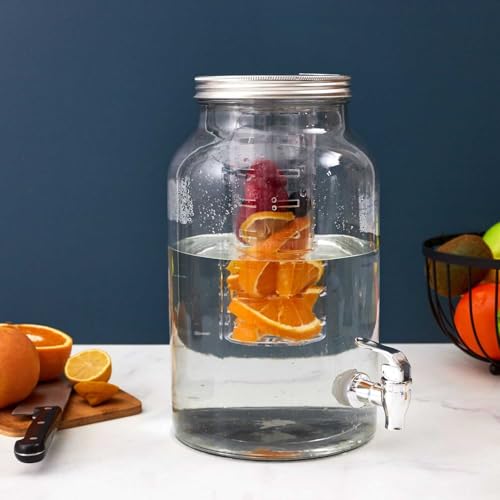 Miniatura 6 de Cook Concept - Ka5854 Fuente De Bebidas De Vidrio Transparente Con Infusor - Diseñada Para Cócteles, Cervezas Y Zumos - Capacidad 5.5 L - Dimensiones 307 X 24 X 175 Cm
