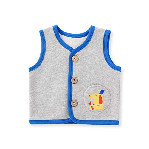pureborn Baby Boys Vest Unisex Infant Fleece Lined Waistcoat Grey 6-12 Months
