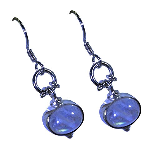 Boucles d'oreilles pierre de lune contre le stress en argent 925
