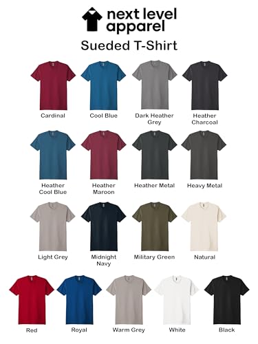 Next Level Apparel 6410 Men's Sueded T-Shirts, Bulk Premium Fitted Tees, Unisex Crewneck Undershirts - Custom Color Set Pack2